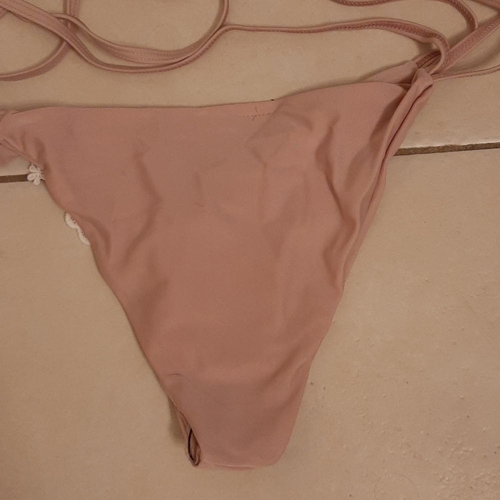 NWOT Gorgeous Jeweled Nude Lace Bikini - Picture 8 of 8